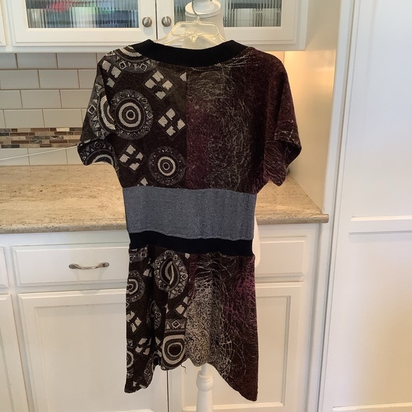 Boho Forla Paris Knit Dress NWT Art To Wear V-Neck - Picture 3 of 7